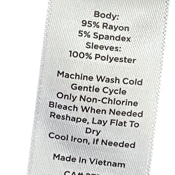 Talbots Petite Womens Blue Pleated Statement Sleeves Stretch Knit Top Shirt sz L - Picture 15 of 16